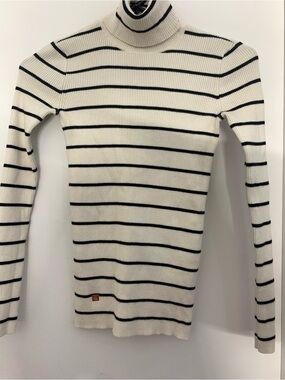 Ralph Lauren Cream Sweater with Black Stripes